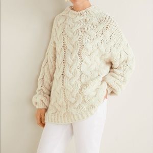NWOT - Mango Chunky Cable Knit Sweater in Beige